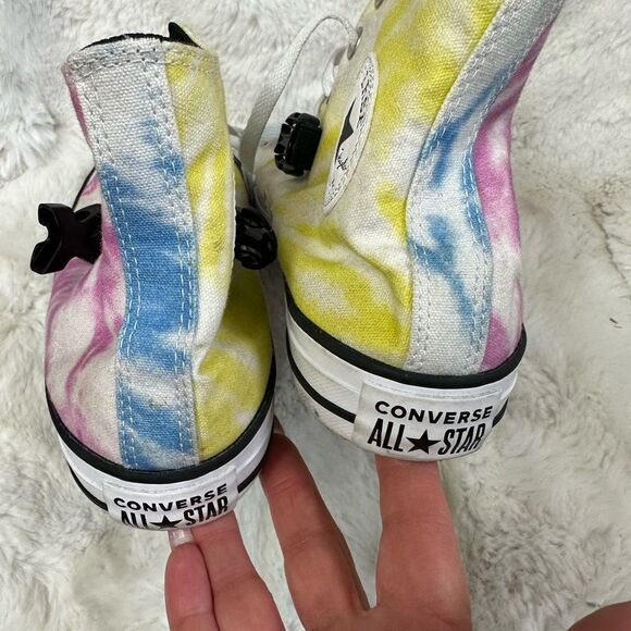 Converse Chuck Taylor High Top Sneakers Shoes Rainbow Tie Dye Size 8.5 - Picture 4 of 12